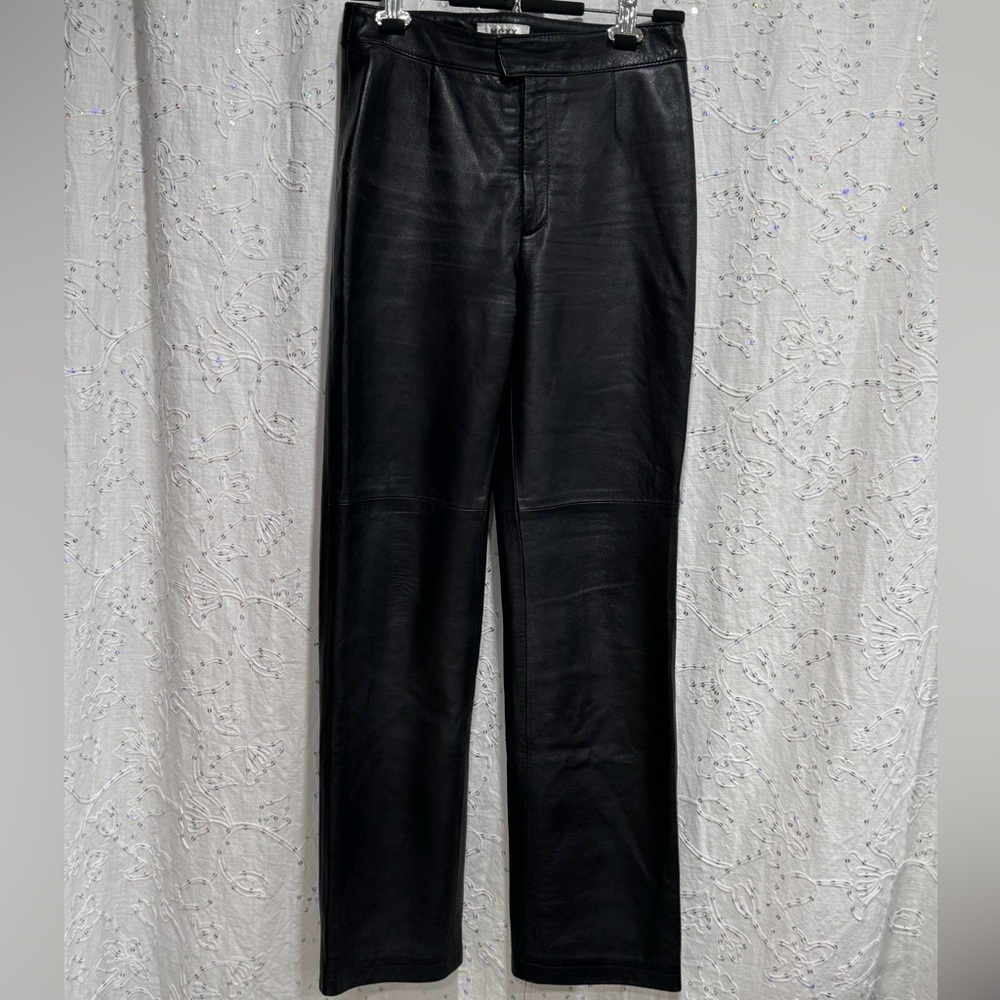 Mexx Black Straight Leg Leather Pants